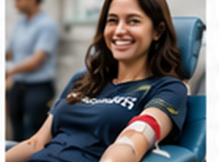 A person giving blood